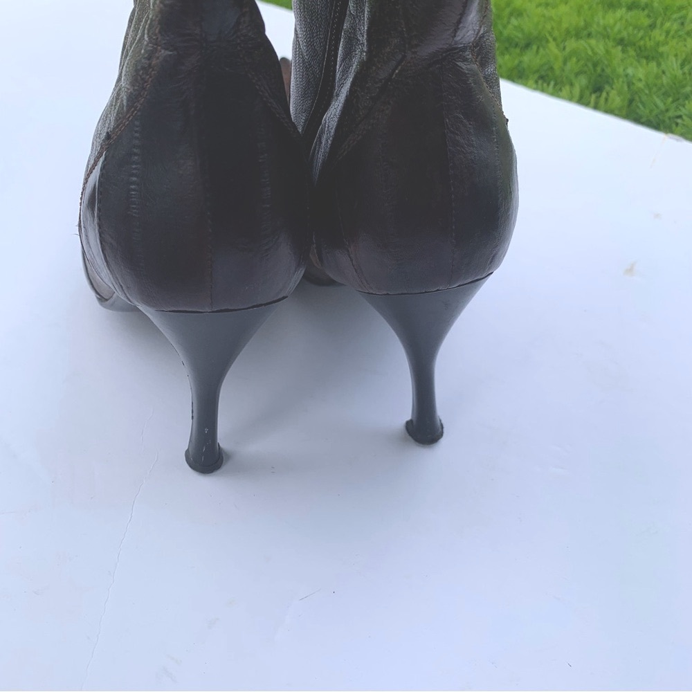 Lady Camp Fashion Exotic Eelskin Leather Boots Mobwife Whimsigoth Sz Mex 26/US 8 - Picture 6 of 11